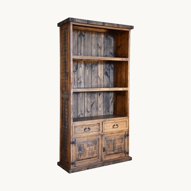 Laredo Rustic 2-Drawer 2-Door Bookcase