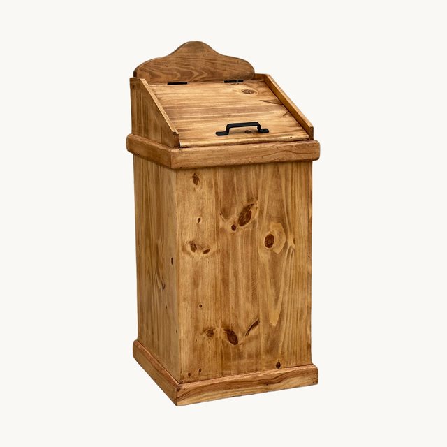 Traditional Wooden Trash Can