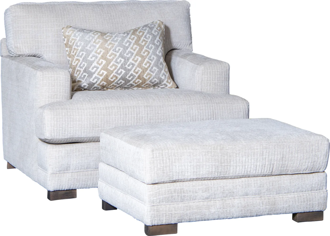 Chair and Ottoman in Lift Linen fabric