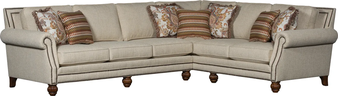 Sectional in Tuscan Wheat fabric
