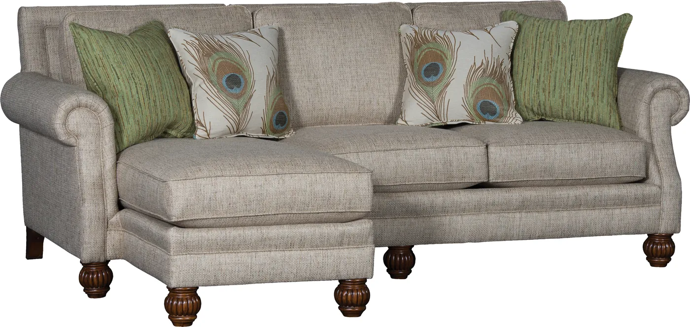 Sectional in Madagascar Sage fabric