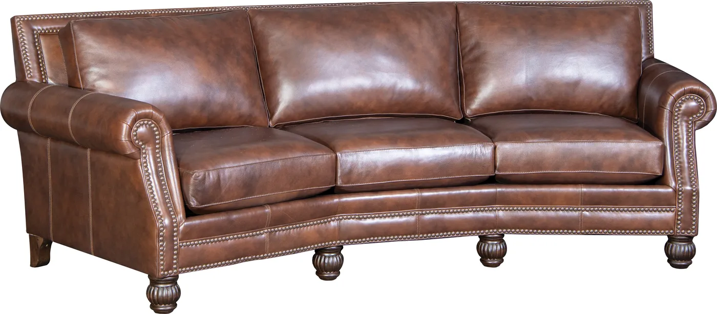 Conversational Sofa in Valentino Mahogany leather