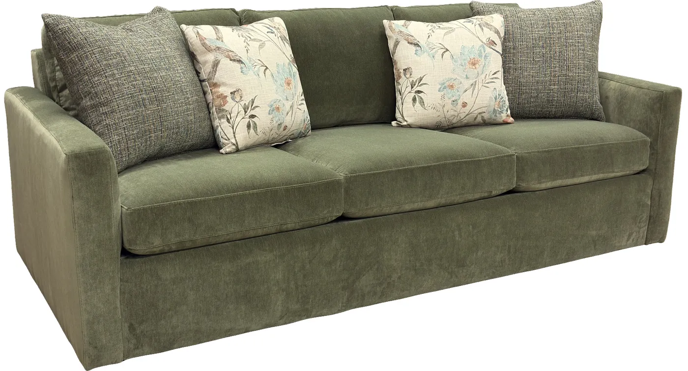 Sofa in Ou Lala Olive fabric