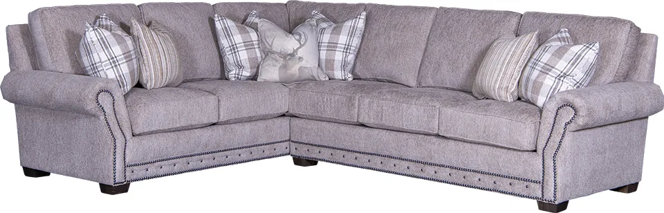 Sectional in Fuzzy Granite fabric