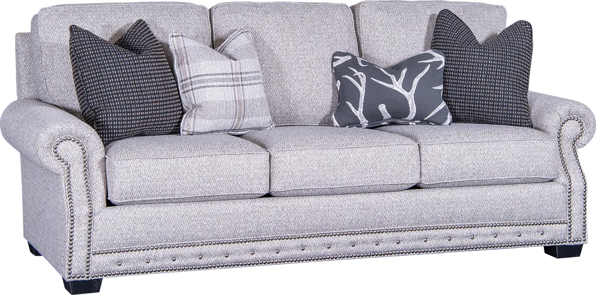 Sofa in Herringbone Grey fabric