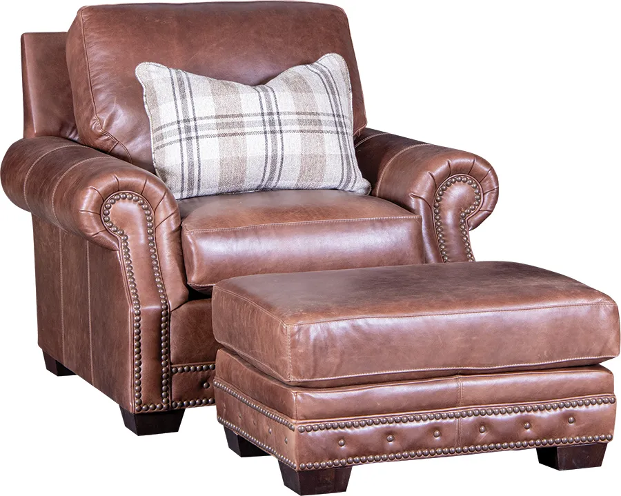 Chair and Ottoman in Bermuda Holm Sweet Holm leather