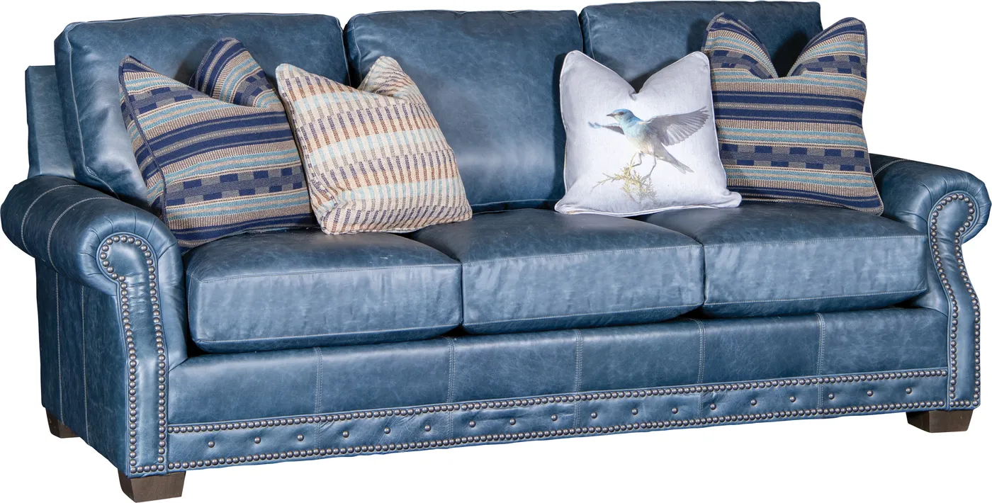 Sofa in Vacchetta Cambridge Blue leather