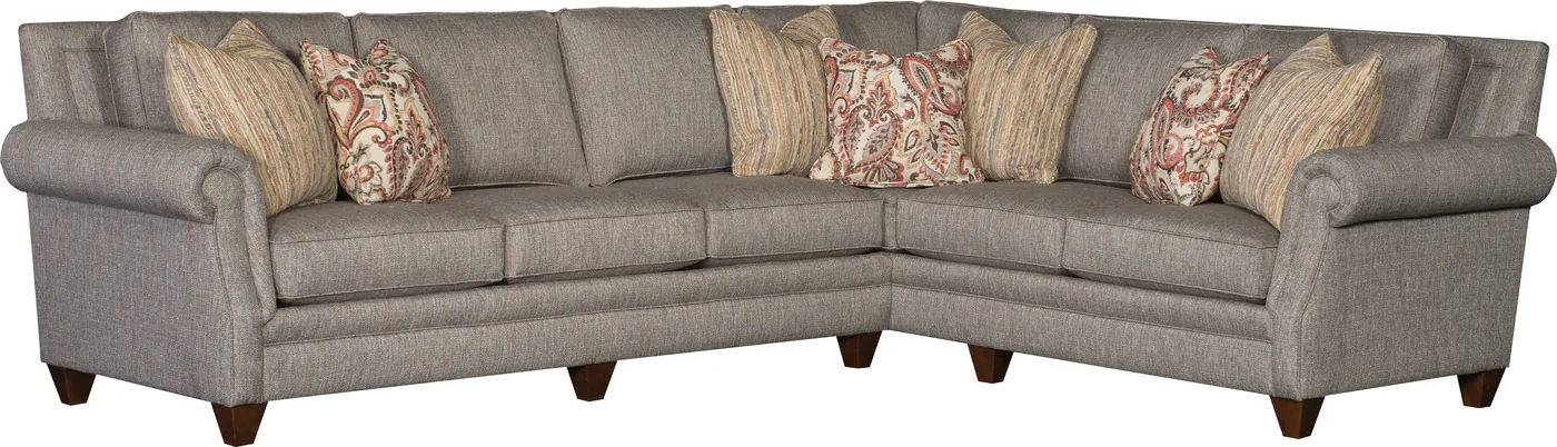 Sectional in Desiree Ash fabric