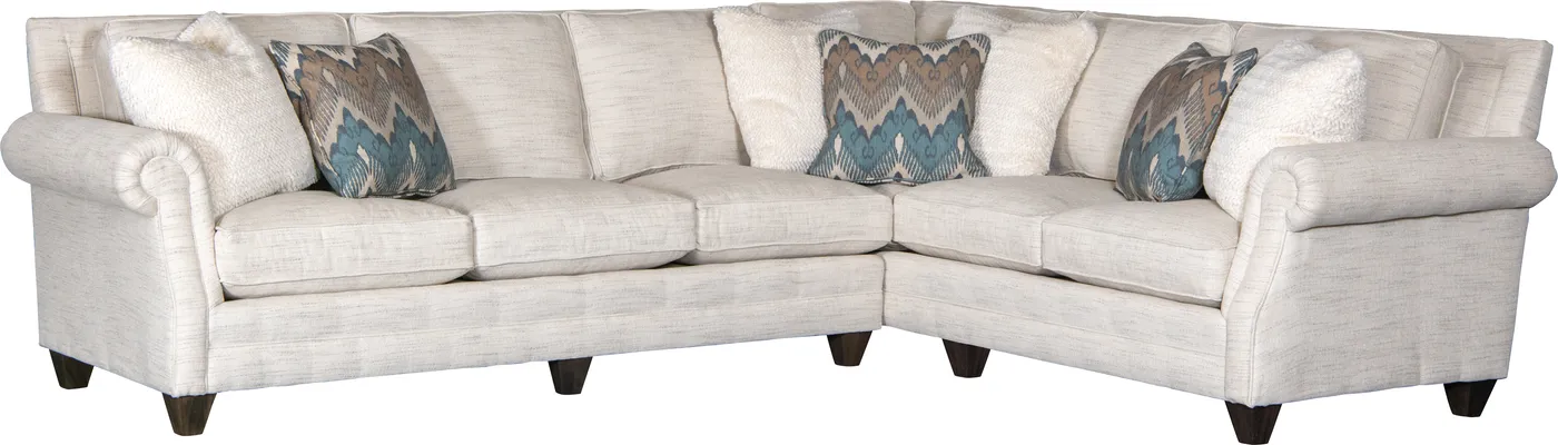 Sectional in Everly Porcelain fabric