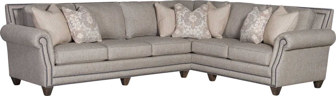 Sectional in Malibu Pewter fabric