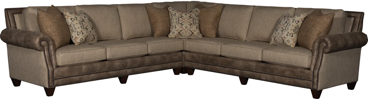 Sectional in Desiree Sand Vagabond Brandy leather