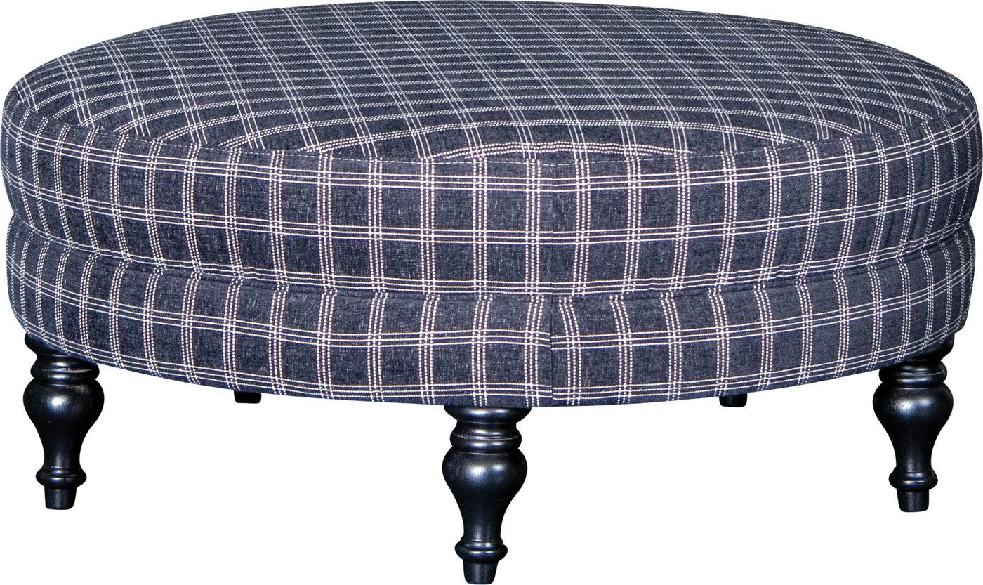 Table Ottoman in Catalina Check Onyx fabric